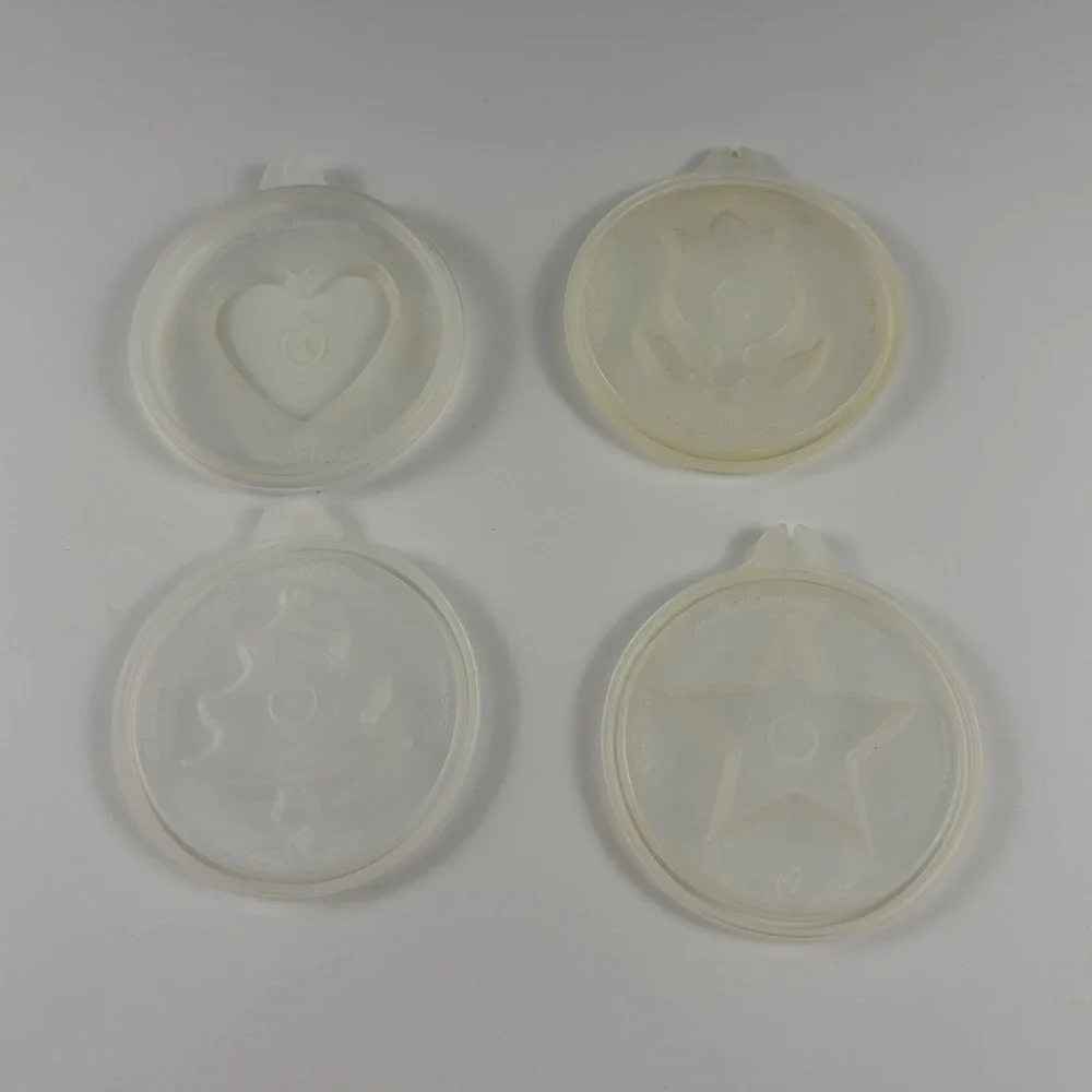 Vintage 1970s Tupperware Jel-N-Serve Jello Mold Set Sheer Cream 6 Piece